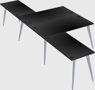 Shared l-shaped office desk system