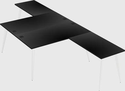 Shared l-shaped office desk system