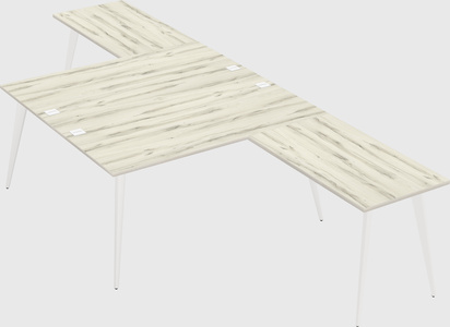 Shared l-shaped office desk system