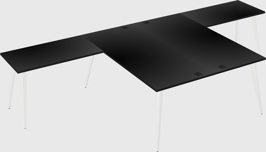 Shared l-shaped office desk system