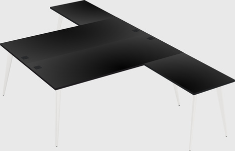 Shared l-shaped office desk system