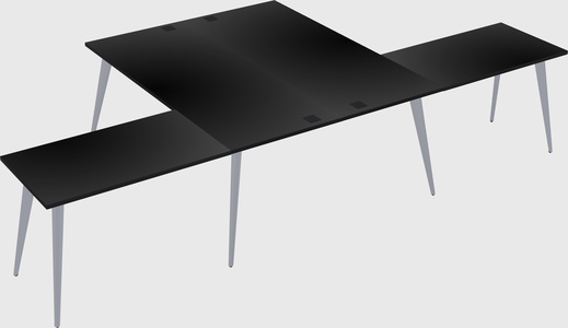 Shared l-shaped office desk system