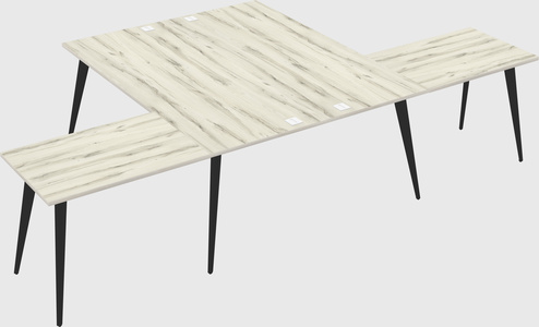 Shared l-shaped office desk system
