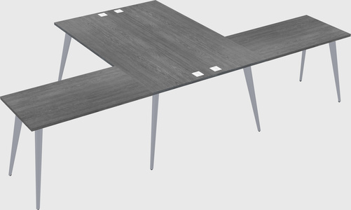 Shared l-shaped office desk system