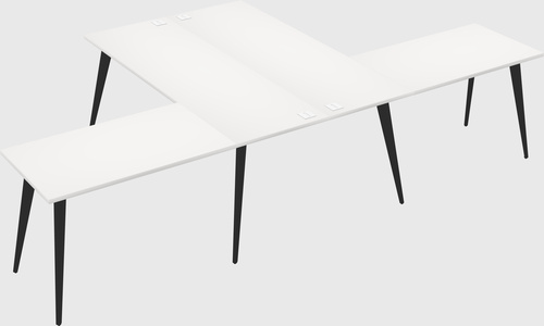 Shared l-shaped office desk system