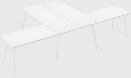 Shared l-shaped office desk system