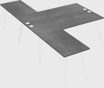 Shared l-shaped office desk system