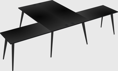 Shared l-shaped office desk system