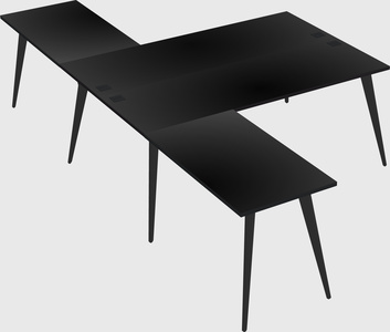 Shared l-shaped office desk system