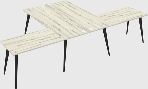 Shared l-shaped office desk system
