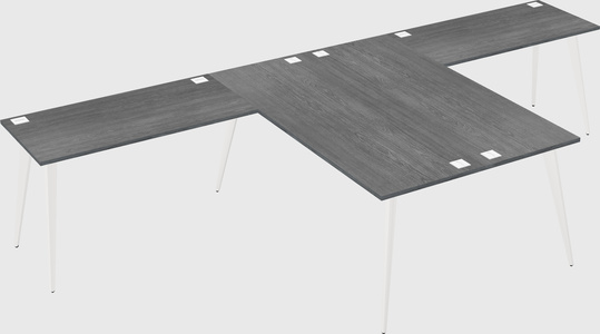 Shared l-shaped office desk system