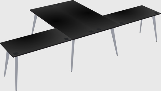 Shared l-shaped office desk system