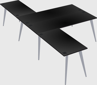 Shared l-shaped office desk system