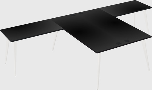 Shared l-shaped office desk system