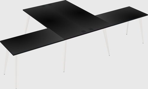 Shared l-shaped office desk system
