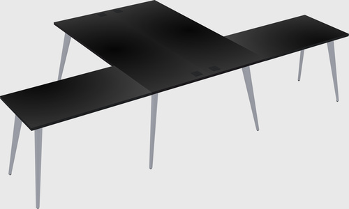 Shared l-shaped office desk system