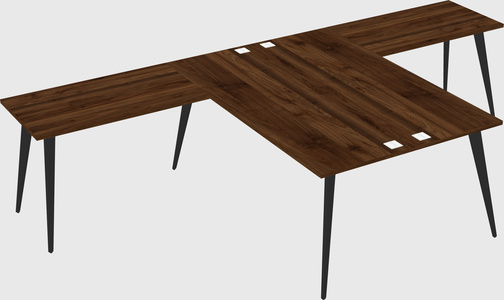 Shared l-shaped office desk system