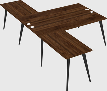 Shared l-shaped office desk system