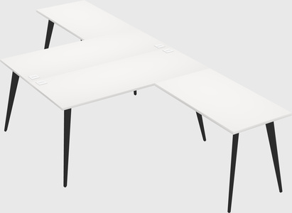 Shared l-shaped office desk system