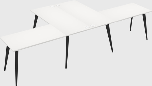 Shared l-shaped office desk system
