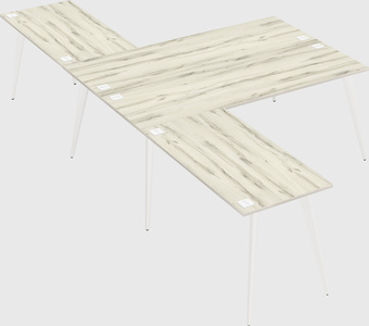 Shared l-shaped office desk system