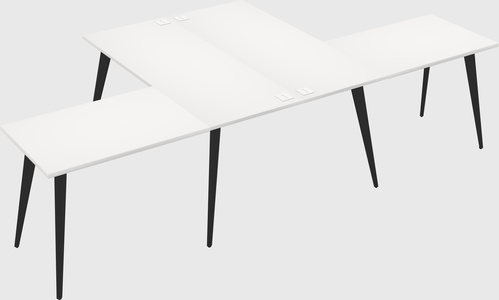 Shared l-shaped office desk system