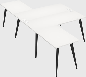Shared l-shaped office desk system