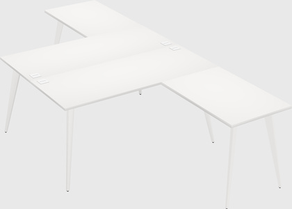 Shared l-shaped office desk system