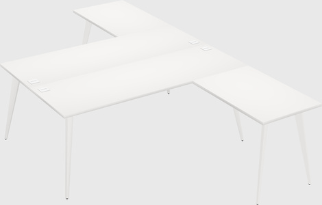 Shared l-shaped office desk system