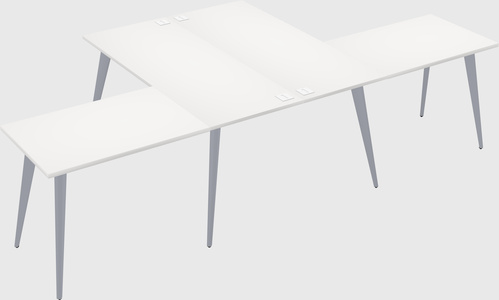 Shared l-shaped office desk system