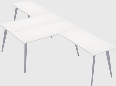 Shared l-shaped office desk system