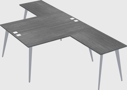 Shared l-shaped office desk system