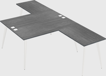 Shared l-shaped office desk system