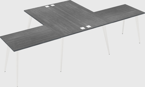 Shared l-shaped office desk system