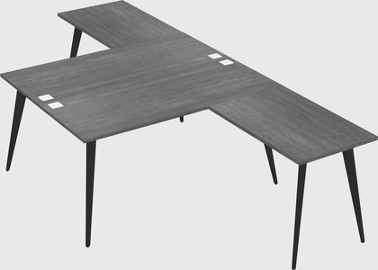 Shared l-shaped office desk system