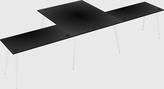 Shared l-shaped office desk system
