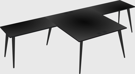 Shared l-shaped office desk system