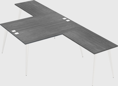 Shared l-shaped office desk system