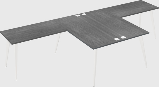 Shared l-shaped office desk system