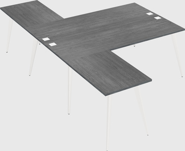 Shared l-shaped office desk system