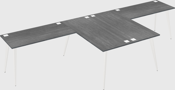 Shared l-shaped office desk system