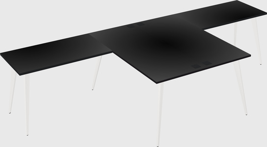 Shared l-shaped office desk system