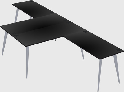Shared l-shaped office desk system