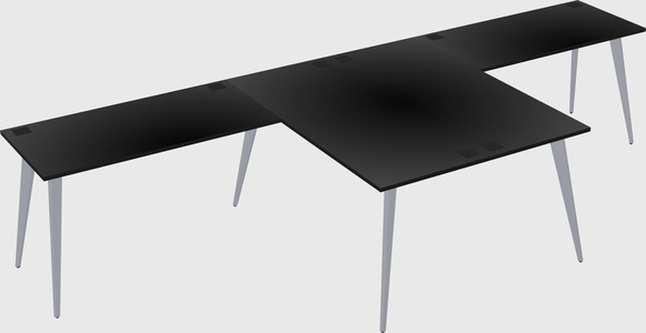 Shared l-shaped office desk system
