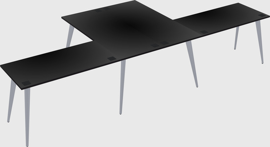Shared l-shaped office desk system