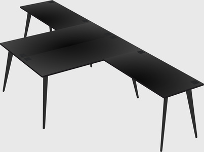 Shared l-shaped office desk system
