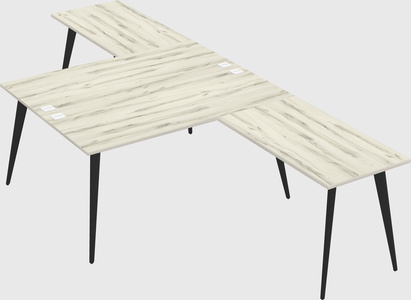 Shared l-shaped office desk system