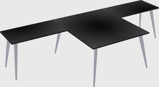 Shared l-shaped office desk system