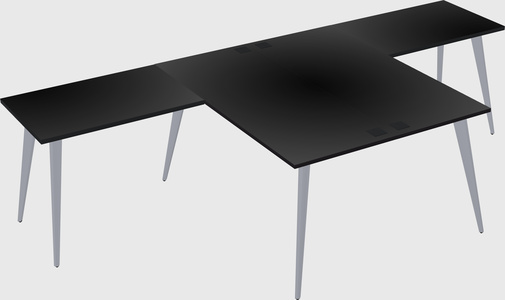 Shared l-shaped office desk system