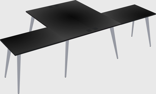 Shared l-shaped office desk system